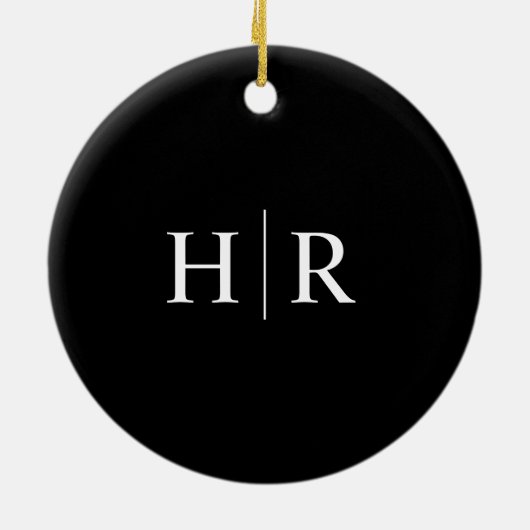 Zwart modern monogram keramisch ornament (Achterkant)