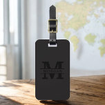 Zwart Modern Monogram Minimalistisch Bagagelabel<br><div class="desc">Verhoog uw reiservaring met ons Classic Elegant Modern Minimalist Monogram Bagagelabel. Dit zorgvuldig ontworpen accessoire combineert naadloos tijdloze elegantie met hedendaags minimalisme, waardoor uw bagage opvalt met verfijning. Dit bagagelabel, dat met precisie en oog voor detail is vervaardigd, is meer dan alleen een praktisch item; het is een gepersonaliseerde uiting...</div>