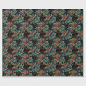 Zwart modern multicolor met nepgloei cadeaupapier (Vlak)