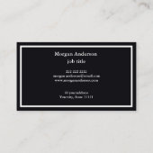 Zwart Modern Professioneel QR Code Business Logo Visitekaartje (Achterkant)