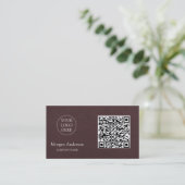 Zwart Modern Professioneel QR-code Zakelijk Logo Visitekaartje (Staand voorkant)