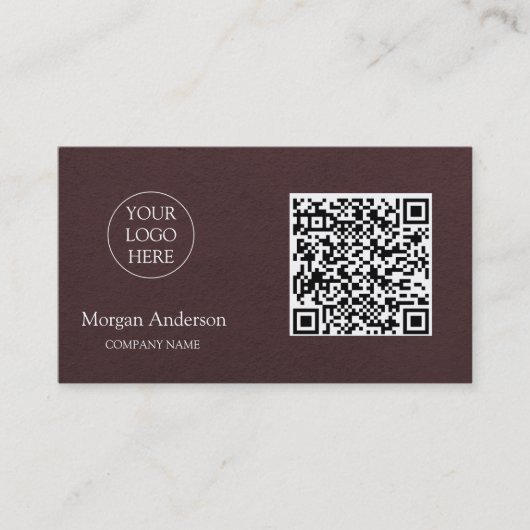 Zwart Modern Professioneel QR-code Zakelijk Logo Visitekaartje (Voorkant)