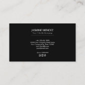Zwart Modern QR Code Logo  Visitekaartje (Achterkant)