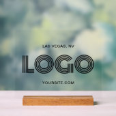 Zwart Modern Rechthoekig Logo Acryl Bord (Neutraal)