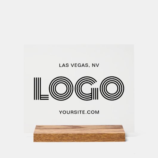 Zwart Modern Rechthoekig Logo Acryl Bord (Voorkant)