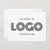 Zwart Modern Rechthoekig Logo Briefkaart (Voorkant / Achterkant)