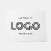 Zwart Modern Rechthoekig Logo Deurmat (Voorkant)