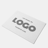 Zwart Modern Rechthoekig Logo Deurmat (Schuin)