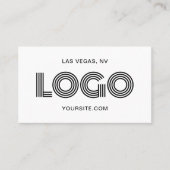 Zwart Modern Rechthoekig Logo Visitekaartje (Voorkant)