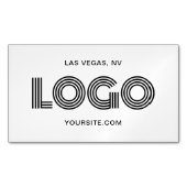 Zwart Modern Rectangular Logo Promotional Magnetisch Visitekaartje (Voorkant)