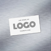 Zwart Modern Rectangular Logo Promotional Magnetisch Visitekaartje (Voorbeeld)