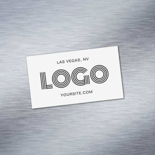 Zwart Modern Rectangular Logo Promotional Magnetisch Visitekaartje (Voorbeeld)