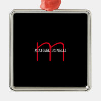 Zwart-modern rood monogram