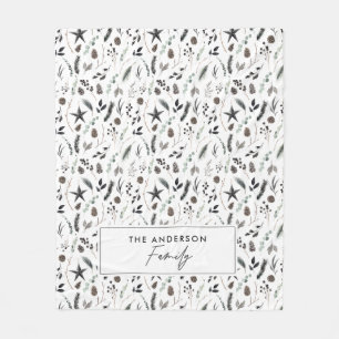 Zwart-modern schandalige elegant script kerstmis F Fleece Deken