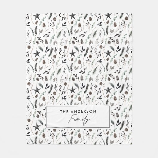 Zwart-modern schandalige elegant script kerstmis F Fleece Deken (Voorkant)