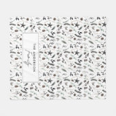 Zwart-modern schandalige elegant script kerstmis F Fleece Deken (Voorkant (Horizontaal))