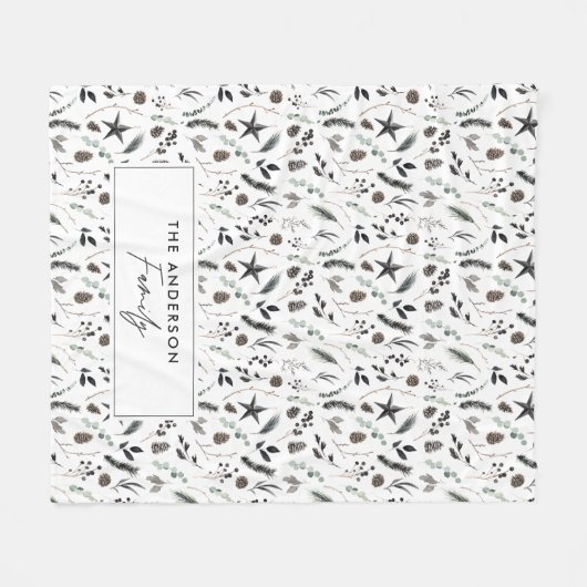 Zwart-modern schandalige elegant script kerstmis F Fleece Deken (Voorkant (Horizontaal))