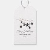 Zwart-modern schandalige elegante kerstmis cadeaulabel (Voorkant)