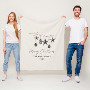 Zwart-modern schandalige elegante kerstmis fleece deken