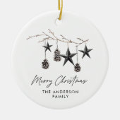 Zwart-modern schandalige elegante kerstmis keramisch ornament (Voorkant)