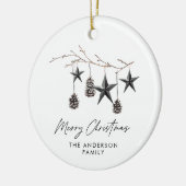 Zwart-modern schandalige elegante kerstmis keramisch ornament (Links)