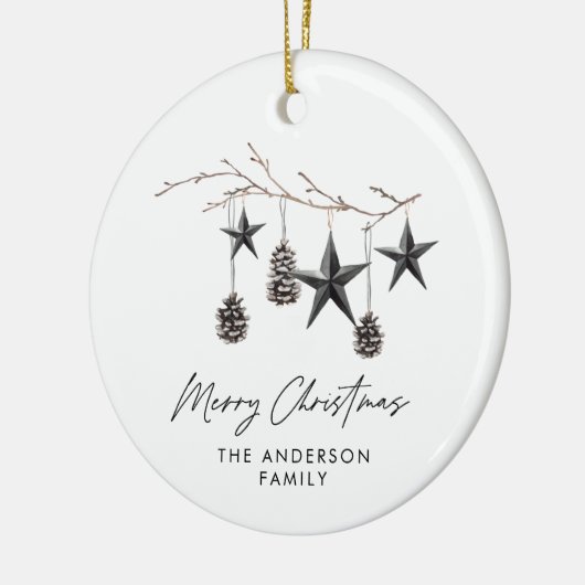 Zwart-modern schandalige elegante kerstmis keramisch ornament (Links)