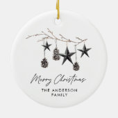 Zwart-modern schandalige elegante kerstmis keramisch ornament (Achterkant)