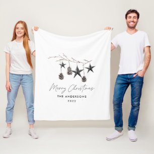 Zwart modern schandalige kerstmis fleece deken