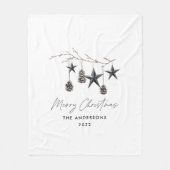 Zwart modern schandalige kerstmis fleece deken (Voorkant)