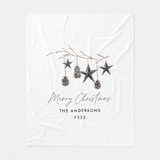 Zwart modern schandalige kerstmis fleece deken (Voorkant)