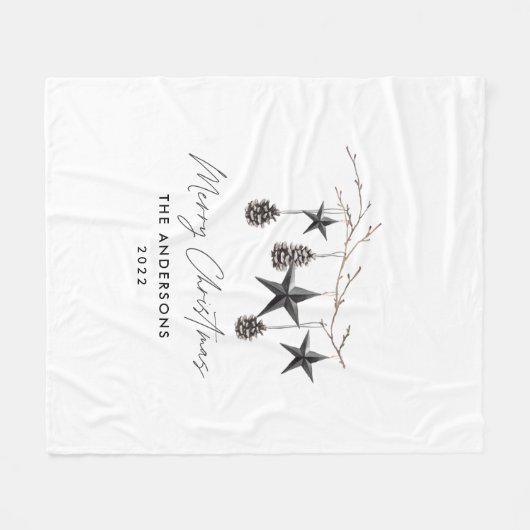 Zwart modern schandalige kerstmis fleece deken (Voorkant (Horizontaal))