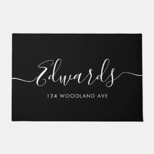 Zwart modern script - Aangepaste doormat Deurmat