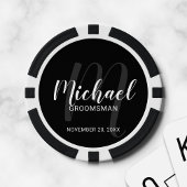 Zwart modern script - Aangepaste Groomsmen Poker Chips