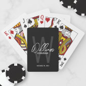 Zwart modern script - Aangepaste Groomsmen Pokerkaarten