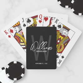 Zwart modern script - Aangepaste Groomsmen Pokerkaarten