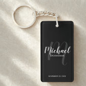 Zwart modern script - Aangepaste Groomsmen Sleutelhanger