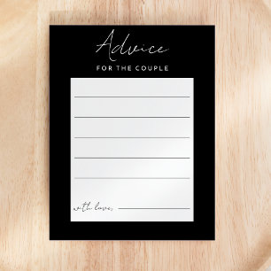 Zwart Modern Script Bruiloft Advies Kaart