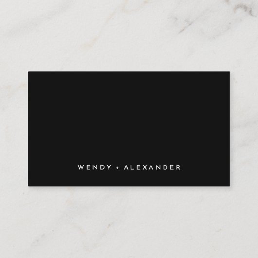 Zwart Modern Script Bruiloft Website Behuizing Kaa Informatiekaartje (Achterkant)