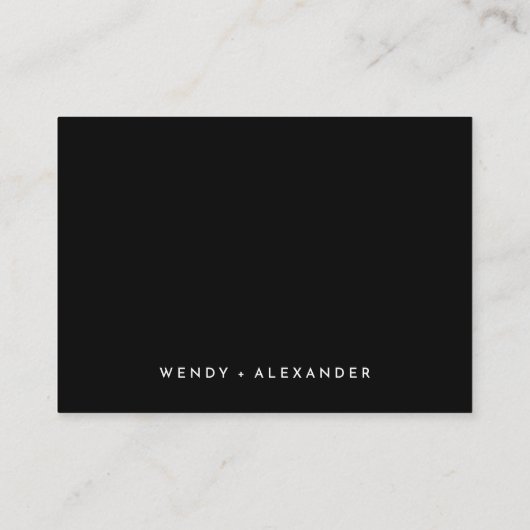 Zwart Modern Script Bruiloft Wishing Well Enclosur Informatiekaartje (Achterkant)