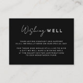 Zwart Modern Script Bruiloft Wishing Well Enclosur Informatiekaartje (Voorkant)