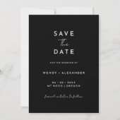 Zwart Modern Script De datum opslaan Save The Date (Voorkant)