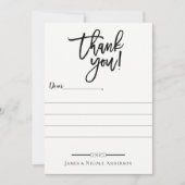 Zwart Modern Script Minimal Volledige foto dank u Bedankkaart (Voorkant)