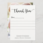 Zwart Modern Script Minimal Volledige foto dank u Bedankkaart (Voorkant / Achterkant)