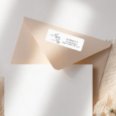 Zwart Modern Simpel Script Mr en Mrs Adres Etiket