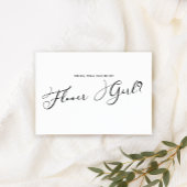 Zwart Modern Simple Script Be My Bloemenmeisje Whi Kaart