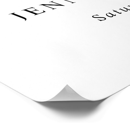 Zwart Modern Simple Script Vrijgezellenfeest Poster (Hoek)