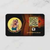 Zwart Modern Swirl Logo Social Media Visitekaartje (Voorkant)