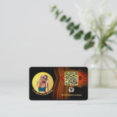 Zwart Modern Swirl Logo Social Media Visitekaartje (Staand voorkant)