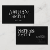 Zwart Modern Trendy Elegant Visitekaartje (Voorkant / Achterkant)
