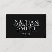Zwart Modern Trendy Elegant Visitekaartje (Voorkant)